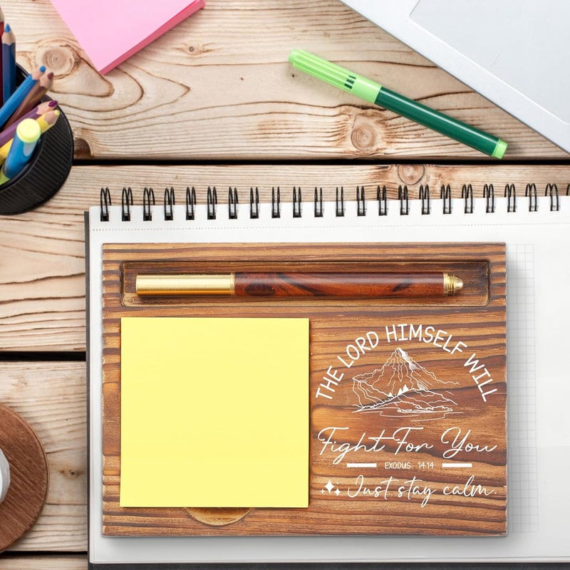 YODOCAMP Christian Desk Organizer, Bible Verse Sticky Note Holder, Exodus 14:14 The Lord Will Fight for You, Religious Gifts for Christians, Pastors, Church Leaders, Believers TZP96 - Image 2